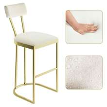 mteryoing Home Bar Stools Set Of 2/4/6/8, Counter Height Bar Stools For Kitchen Counter, Island Chairs For Dining Table, Modern Tall Barstools With Back, Metal Counter Stools With Upholstered For Kitchen - Gold-2 PCS - 查看 6