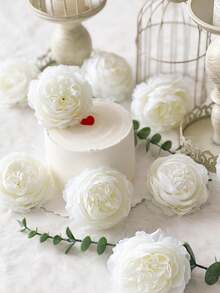 6/12/30pcs Artificial Peony Flower Wedding Party Decoration, Cake Decoration, Home Living Room Table Centerpiece, Fake Plants, Autumn Decoration, Room, Desk, Garden Decoration, Christmas Decoration, Room Decoration Supplies, Valentine's Day Gifts, Birthday Gifts, Graduation Gifts