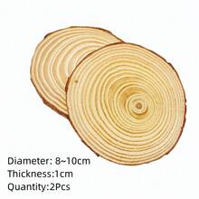 3-12cm de espesor, 1 paquete, rodajas redondas de madera sin terminar de pino Natural, círculos con discos de troncos de corteza de árbol, manualidades, pintura para de boda - 2 piezas de 8 a 10 cm - Ver 19