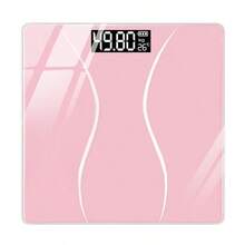 396磅（约180公斤）承重智能电子浴室秤，电池供电（2节AAA电池），带温度显示和高清LED显示屏，单键开/关，自动开/关，钢化玻璃材质，适合家庭和健身房使用，健身和减肥必备 - 彩色 - 查看 12