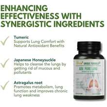 Unique Formula Adv Pure Lung | Lung Cleanse And Detox | Herbal Respiratory Supplement For Lung Support With Chaga Mushroom, Curcumin Turmeric, Honeysuckle Flower, Astragalus, Quercetin, Pomegranate - 白色的 - 查看 6
