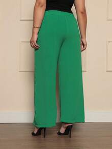 Duna Women's Plus Size Wide Leg Pants Kit 3 - Vinho Verde and Pink - View 5