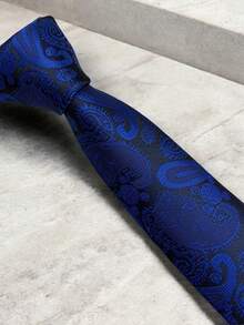 Luxury Men's Skinny Ties Polyester Silk Solid Polka Dot Striped Check Skinny Jacquard Groomsman Tie - 查看 4