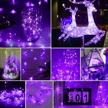 Fairy Lights Battery Operated, 7ft 20 Mini LED Fairy String Lights Silver Wire 3 Modes For DIY, Parties, Wedding, Bedroom, Halloween Christmas Decoration, Indoor String Lights(8/12/24Pack) - Purple - View 6