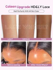 Coleen 250% Human Hair Wigs Chocolate Brown Body Wave Wig Human Hair Glueless 13x4 Lace Front Wig #2 Dark Brown Wig 13x6x1T Part Wig Pre Plucked With Baby Hair Glueless Wigs #1B Natual Color Human Hair Chocolate Brown Body Wave Lace Front Wigs For Christmas - Natural Black - View 8