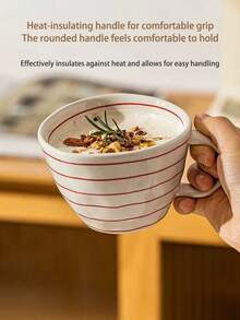 1 件时尚陶瓷杯，家庭主妇牛奶杯，家庭/办公室早餐杯，女士咖啡杯 - 彩色 - 查看 4