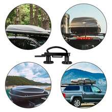 Juego de 4 soportes en U para caja de techo, universales, para coche y camión, con ancho interior de 85 mm, incluye 8 tuercas de segurida.d y 2 bandas redondas.