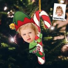 1 pieza Adorno de foto personalizado, decoración navideña personalizada, recuerdo de acrílico divertido, regalo navideño reflexivo para la familia, nuevas mamás, nuevos papás, adorno único para el árbol de Navidad - Multicolor - Ver 3