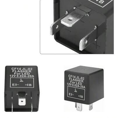 Relé de intermitencia LED de 3 pines, resistente al agua y al polvo, listo para usar. Soluciona problemas con las direccionales, como parpadeos rápidos, ausencia de parpadeo o advertencias de bombilla fundida en el tablero.