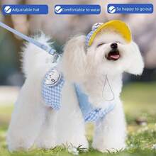 1 Set Dog Harness Leash Outfit With Hoodie, Adjustable & Washable For Small/Medium Dogs & Cats