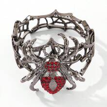1 Pc Hip Hop Punk Alloy Spider Bracelet Halloween Jewelry Accessories Vintage Fashion Rhinestones Zirconia Bracelet Birthday/Holiday Gifts Everyday Jewelry, Elegant Accessory - 槍黑色 - 查看 5