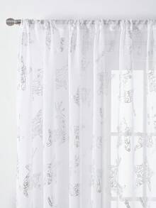 1 Piece Of Christmas Five-Pointed Star Reindeer Silver Foil Craft Christmas Festival Party, Bedroom Living Room Banquet Light-Transmitting Beautiful Window Curtain