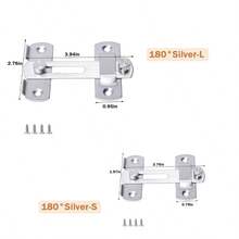 1Pc Stainless Steel Barn Door Lock Set - 180° Flip Sliding Latch For Garage, Bathroom, Pet Doors & Windows, Locks