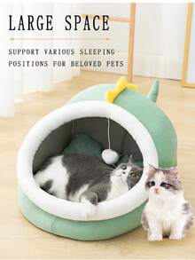 1 pieza Cama para gato/perro, Casa de mascotas cerrada y cálida para invierno, Extraíble y lavable, Diseño lindo para perros y gatos pequeños