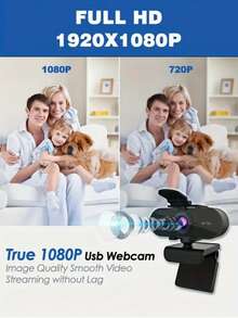 1080P HD Webcam With Built-In Microphone, Plug And Play, Privacy Cover, Stand, Suitable For Meetings, Game Streaming, Video Calls, Online Classes And Home Office, High-Definition Video, Easy Installation, Computer Camera, Laptop Camera - Black - View 7
