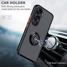 Support de voiture magnétique pour anneau, étui pour Honor 90 Lite 5G, TPU + PC dur - Noir - Voir 2