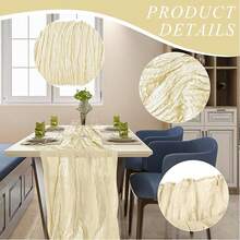 3pcs Cheese Cloth Table Runner, Runner Gauze Boho Wedding Decor Romantic Table Cloth, Suitable For Wedding, Birthday Party (35 Inches X 118 Inches), Mixed Colors - Color Mixing - View 6