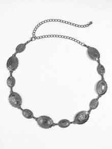 1 chiếc dây thắt lưng kim loại hình bầu dục thời trang mới, thắt lưng thanh lịch cổ điển phong cách Halloween - màu đen - Xem 12