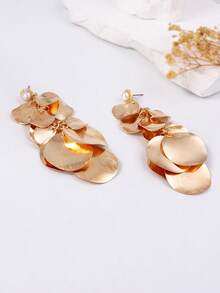 1pc Women's Punk Style Exaggerated Geometric Metal Layered Bib Necklace - Geometric Metallic Bib Necklace - View 5