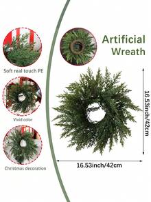 1 件/2 件人造柔软触感松枝雪松花环，仿松叶松枝草花环，触感柔软，棕色，绿色，批发，PP 材料，PE 材料，人造花，逼真植物，圣诞节，户外聚会，活动，节日，生日，婚礼派对装饰，花园入口，餐厅，客厅，卧室，花园装饰，家居装饰 - 多色-C - 查看 3