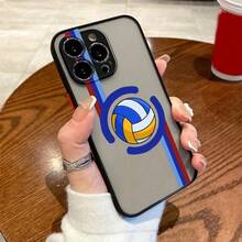 Funda de Teléfono con Diseño de Voleibol y Baloncesto para Apple 8 X XS XR SE 11 12 13 14 15 16 Pro Plus 2020 2022, Funda Transparente Mate de TPU de Cobertura Completa, Funda Protectora Negra Suave - Colores mixtos - Ver 6