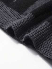 Manfinity Hypemode Men's Color-Block Button-Up Long Sleeve Cardigan Sweater - Dark Grey - View 3