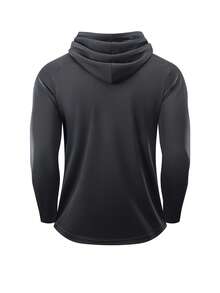 1 Stück Herren Lässig Kapuzen T-Shirt, reflektierendes Design, Langarm sportlicher Kapuzenpullover, elastisch weich bequemer Lässig Hoodie, leicht weiches Kapuzen Weste mit Kordelzug, atmungsaktiv, leicht, weich, bequem, geeignet für Gym, Outdoor-Aktivitäten und Lässig Wear