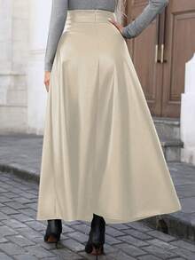 Mobula Sound 时尚休闲性感中东音乐节百搭 PU 褶裙，优雅女装