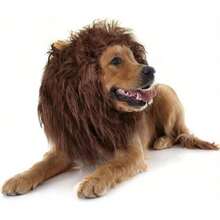 1pc Adjustable Polyester Fiber Lion Mane Wig Pet Costume, Suitable For Medium And Large Dogs, Christmas Holiday Gift Accessory, Dog Costume | Dog Wig | Fluffy Dog Outfit