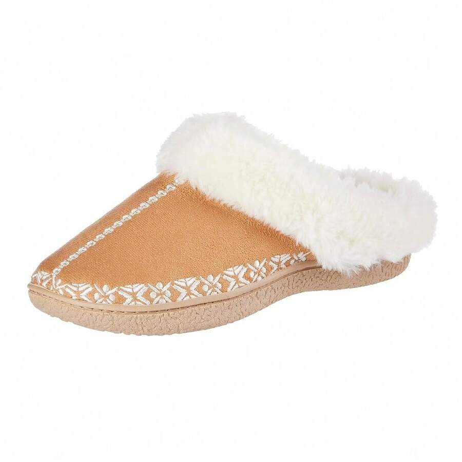 Pantuflas de mujer Clara de Isotoner con bordado de microfibra de ante - Ante - Ver 1