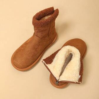 Women's Short Plush Lined Merrell Snow Boots - Anti-Slip, Ideal For Outdoor Women's Winter Boots