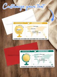 Customized Personalized Scratch Cards, Boarding Passes, Vacation Scratch Cards, Surprise Travel Scratch Cards, Vacation Gifts, Surprise Vacation Destinations, Gifts For Vacation Parties - Multicolor - View 12