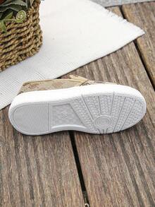 Toddler Boys/Girls Canvas Soft Bottom Non-Slip Comfortable Flat Casual Sneakers, Spring/Autumn - Khaki - View 5