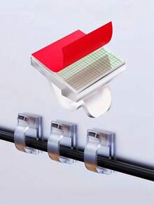 10-50个装电缆夹，粘性电缆整理器，耐用强力电缆夹，适用于汽车、办公室和家庭 - 彩色 - 查看 1