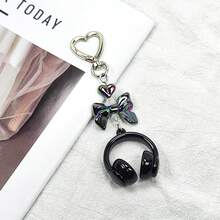 Unisex New INS Style Music Headphone Keychain, Creative Mini Microphone Guitar Music Note Accessory, Personalized Phone Chain, Bag Charm, Key Chain, Music Festival Music Lover Christmas Gift Ideas Bag Accessories Lanyards With Id Holder Car Accessories Bag Charms