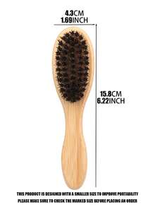 1pc Boar Bristle Slick Back Hair Brush For Sleek Ponytail Bun & Smoothing Hairs, Flyaways, Edge Control - Backcombing & Teasing Hairbrush With Wide Rat Tail For Sectioning & Parting, Hair Styling Tools