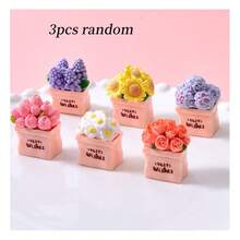 Ramo floral realista en miniatura, flores de rosa, flores de caléndula, decoración de escritorio de paisaje micro, regalo, accesorios de decoración DIY, adorno de coche lindo, decoración de escritorio, accesorios de resina DIY, decoración de casa de muñecas, regalo pequeño creativo, regalo de cumpleaños, regalo de Pascua, decoración de Pascua - Multicolor - Ver 18