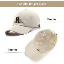 ASVEL Gorra de bisbol, Sombrero para el Sol, 2 PCS Gorra Ajustable con R Bordad, Gorra Deportiva Unsex, para Correr y Actividades al Aire Libre - 3 piezas Negro+Beige+Marrón - Ver 4