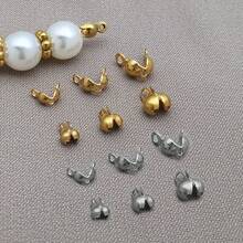20/50pcs Stainless Steel Bead Tips Calotte Ends Clamshell Knot Cover Fold-Over Bead Tips For DIY Jewelry Craft Making Accessories - Multicolor - View 5