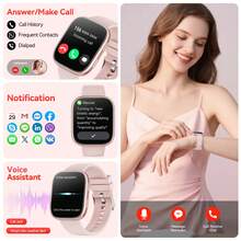 Hwagol 2025 Upgraded Smart Watch (Supports Calling/Dialing), 1.85" Display, 230mAh Battery Capacity, Unisex, Fitness Tracker, Multiple Sports Modes, Step Counter, Calorie Counter, Sleep Monitor, Heart Rate Monitor, Compatible With Android And IOS - Pink Silicone - View 5
