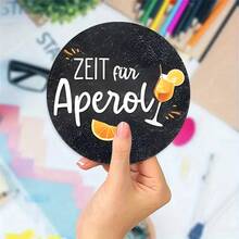 8pcs Aperol Spritz Coasters, Orange Mood Text Coasters For Coffee/Cocktail Ambiance, Coasters For Heat Protection, Table Mats, Drink Coasters, Non-Slip Coasters, Best Gift Choice For Holidays