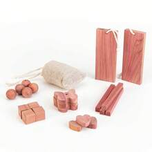 Cedar Ring And Ball Cedar Wood Blocks, For Wardrobe Drawers Shoe Cabinet Storage, With Storage Bag, For Clothing Storage