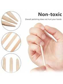 500/300/200 件双面角质层推杆，美甲水钻去除，美甲和足部护理工具 - 米色 - 查看 5
