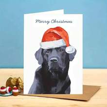 [Black Festive Holiday Design] Charming Black Labrador Christmas Card - Perfect For Family & Friends, Festive Holiday Design, Ideal Gift For Pet Lovers