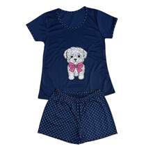 Women's Half Sleeve Baby Doll / Women's Baby Doll / Nightwear - Màu xanh hải quân - Xem 2