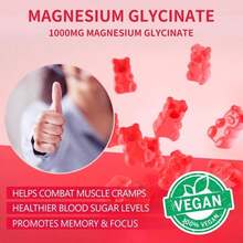 Magnesium Glycinate Gummies 1000mg - Sugar Free Magnesium Potassium Supplement With Vitamin D, B6, CoQ10 For Calm Mood &Amp; Sleep Support - 180 Mango Pineapple - Flavor NameF - View 6