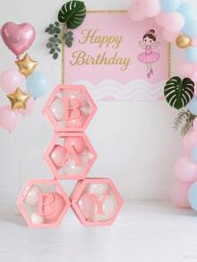 粉色透明字母婴儿淋浴盒生日婚礼定制名字气球盒、生日派对装饰、性别揭示装饰、圣诞装饰大透明盒、生日装饰背景、节日派对装饰、家居装饰、壁炉装饰、婴儿淋浴盒、背景摄影道具 - 彩色 - 查看 11