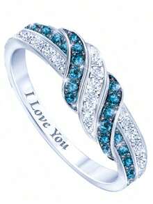 1pc Fashion Zinc Alloy Bar Decorated Women's Ring Daily Wear Office Party Jewelry Gift For Her 9UTN - 白色 - 查看 5