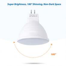 CanLing 7瓦LED灯泡，GU10射灯，日光色，220伏，室内E27/E26嵌入式灯，适用于卧室、客厅、办公室、浴室、厨房等明亮场所；E14蜡烛灯泡，5瓦护眼家居装饰照明，6/12颗LED灯珠，冷白光 - Cool White - 查看 8