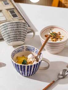 1 件时尚陶瓷杯，家庭主妇牛奶杯，家庭/办公室早餐杯，女士咖啡杯 - 彩色 - 查看 9